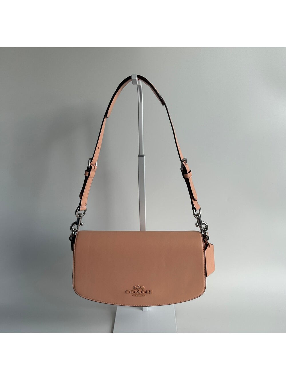Coach Andrea Shoulder Bag Faded Blush Peach Smooth Leather Flap CT768